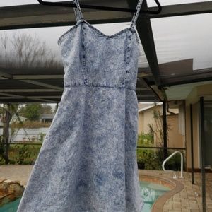 Flare skater mini dress blue